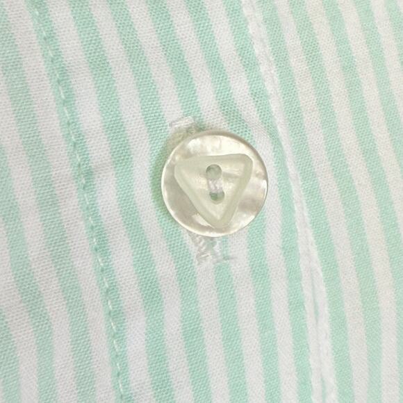 Ellie Mae Marvin Button Down Shirt Size S Beachy Micro-striped in Seafoam Green - Picture 6 of 12